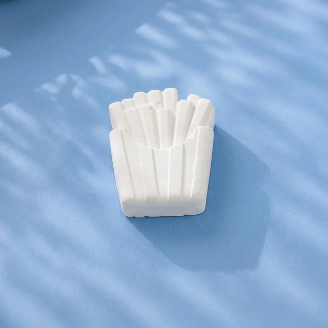 French fries medium ready-to-paint plaster figure on blue background