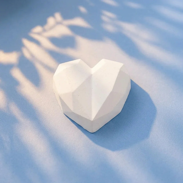 Gem heart large ready-to-paint plaster figure on blue background
