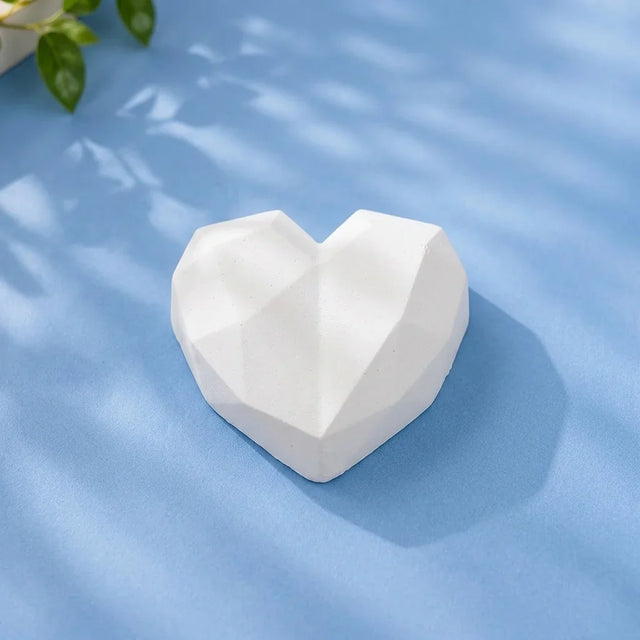 Gem heart small ready-to-paint plaster figure on blue background