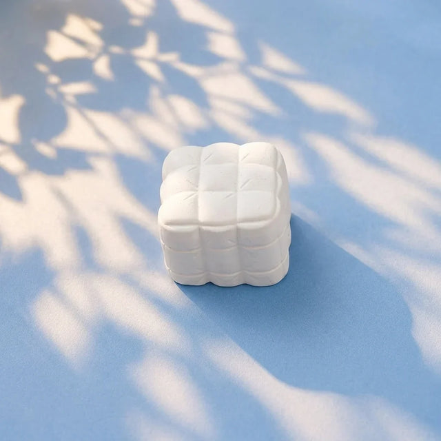 Waffle stack large ready-to-paint plaster figure on blue background